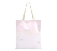 famyily Borsa di totalizzatore media della tela di canapa di amore della bolla blu della pesca gialla della borsa della spesa per le borse della drogheria di viaggio dell'amico su misura