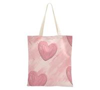 Famyily - Borsa in tela con cuore di pesca, per colleghi e donne