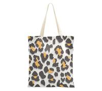 Famyily - Borsa in tela con stampa leopardata giallo pallido con manici per borsa da viaggio, taglia S