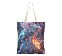 Famyily - Borsa in tela da donna, motivo tesoro di drago, per lavoro, estetica