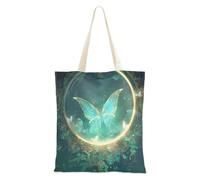 Famyily - Borsa in tela neo-realismo con farfalle in una gabbia verde da donna