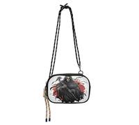 famyily Borsa laterale a tracolla da donna, impermeabile, con tracolla regolabile, con scritta "Walk the dog", colore: rosso, Dio della Morte Nero