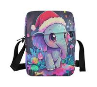 famyily Borsa messenger da uomo a tracolla, borsa casual per tutti i giorni, tracolla regolabile per lavoro e lavoro - Simpatico elefante che gocciola vernice