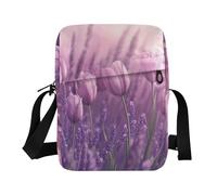 famyily Borsa messenger da uomo a tracolla piccola borsa a tracolla per donna borsa casual tracolla regolabile per scuola scuola fiore lavanda primavera