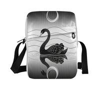 famyily Borsa messenger da uomo borsa a tracolla da uomo borsa a tracolla regolabile per affari d'affari - cigno nero argento