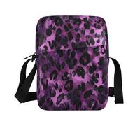 famyily Borsa messenger da uomo borsa a tracolla da uomo borsa a tracolla tracolla regolabile per sport all'aria aperta sport all'aria aperta - nero viola leopardato