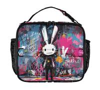 famyily Borsa per il pranzo a forma di coniglietto roccia personalizzata con cartoni animati colorati per uomo scatola per il pranzo a tenuta stagna per uomo tracolla e borsa portabottiglie per