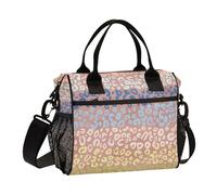 famyily Borsa per il pranzo colorata leopardata impermeabile isolata Tote con tracolla grandi borse per il pranzo per donne lavoro femminile