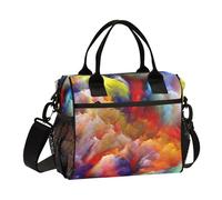 famyily Borsa per il pranzo con cielo stellato astratto universo per lavoro con cerniera da donna borsa per il pranzo con tracolla borsa frigo per uomo donna all'aperto