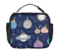 famyily Borsa per il pranzo da donna, con corno e corno, corno, fiore, corona, pianeti, meteorite, impermeabile, borsa termica per il pranzo, borsa termica per il pranzo, per la spiaggia e i viaggi