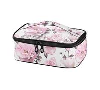 Famyily - Borsa per il pranzo da donna, con fiori di pesca, per adolescenti, morbida borsa per il pranzo per l'università