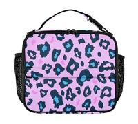 famyily Borsa per il pranzo da donna, leggera, con stampa leopardata, con tracolla regolabile, borsa termica per il pranzo, per scuola, lavoro, attività all'aperto