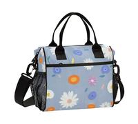 Famyily - Borsa per il pranzo floreale blu fresco e affascinante da donna, impermeabile, borse per il pranzo personalizzate con tracolla, scatola per il pranzo per adolescenti e ragazze e adulti