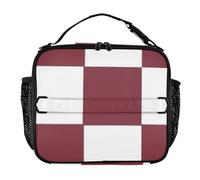 famyily Borsa per il pranzo in tartan americano marrone e bianco per le donne resistente all'acqua per gli uomini mantiene il cibo caldo termico per il pranzo al fresco per il lavoro e la scuola