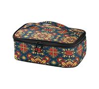 famyily Borsa per il pranzo vintage floreale rossa e blu per le donne Cooler Lunch Box Borse isolate per il pranzo per le donne Soft Liner Borse per il pranzo Escursioni