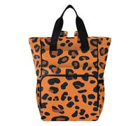famyily Borsa per pannolini per bambini, zaino per mamme e papà | Borsa da viaggio per maternità impermeabile, per neonati, stampa leopardata arancione selvatica