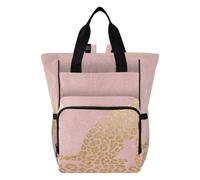 famyily Borsa per pannolini per bambini, zaino per pannolini | Elegante borsa da viaggio premaman, regalo per baby shower, stampa leopardata oro rosa tigri