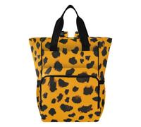 famyily Borsa per pannolini, zainetto, borse per bambini per mamma | Borsa da viaggio per maternità di grande capacità, essenziale per neonati, stampa leopardata selvatica arancione