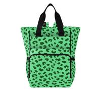 famyily Borsa per pannolini, zaino, borse per pannolini per neonata | Borsa da viaggio per maternità di grande capacità, per lavoro, viaggi, vacanze, leopardo verde notte leopardato