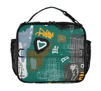 famyily Borsa portapranzo colorata con graffiti, resistente all'acqua, per adulti, mantiene il cibo caldo e fresco, borsa termica per scuola, lavoro, attività all'aperto