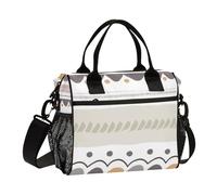 famyily Borsa portapranzo colorata dal design semplice e casual geometrico, impermeabile, grande, con tracolla, da uomo, per lavoro e lavoro