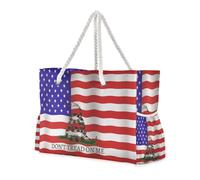 Famyily - Borsa sportiva resistente con la bandiera americana degli Stati Uniti, non calpestare su di me, patriottica, blu, rosso, borsa sportiva, palestra con tasche laterali, borsa a mano