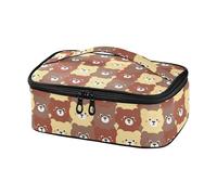 famyily Borsa termica per il pranzo con orso marrone dei cartoni animati per le donne Tote da uomo Lunch box termico da lavoro