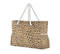 famyily Borsa tote con stampa leopardata ghepardo, robusta, grande con tasche laterali, borsa da lavoro per piscina, palestra, drogheria e viaggi