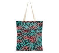 famyily Borsa tote con stampa leopardata rosso verde borse di tela con manici per collega borsa da spiaggia in tela