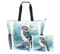 famyily Borsa tote robusta di grande capacità con cerniera e tasche in rete, 2 pezzi da spalla Weekender durante la notte per giocattoli, asciugamani, viaggi, crociera