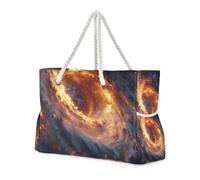 Famyily - Borse a mano cosmiche con foro nero a prova di sabbia con cerniera con tasche laterali, borsa da trasporto per viaggi, palestra, vacanze