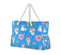 Famyily - Borse a mano resistenti con cerniera con tasche laterali per il fine settimana, per trascorrere la notte, regali da spiaggia, regali di compleanno per le donne