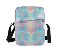 famyily Borse a tracolla borse a tracolla da donna tracolla regolabile per scuola scuola - geometrico pastello arcobaleno colorato