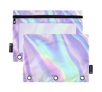 Famyily - Borse colorate al neon con cerniera con finestra trasparente con cerniera e occhielli rinforzati con cerniera, cartelle perforate a 3 fori per aula, scuola, ufficio