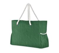 Famyily - Borse da lavoro resistenti in lino verde con tasche laterali, grandi borse con portabicchieri sul lato