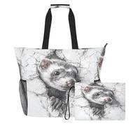 famyily Borse da viaggio robuste da donna con cerniera e tasche in rete, 2 pezzi, per weekender durante la notte, piscina, crociera, spiaggia, vacanza