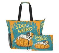 famyily Borse da viaggio robuste per donne con cerniera e tasche in rete, 2 pezzi, weekender durante la notte, per piscina, crociera, spiaggia, vacanza