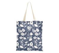 famyily Borse della spesa della tela dei fiori blu della tela della borsa di totalizzatore per i generi alimentari per la borsa del