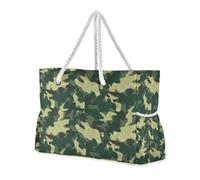 famyily Borse di totalizzatore portatili del camuffamento bianco e verde con la chiusura lampo con le tasche laterali Weekender extra grande con le tasche con zip