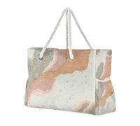 Famyily - Borse grandi resistenti con texture in marmo grigio-marrone con tasche laterali, borse a mano, oggetti essenziali da viaggio, regali da spiaggia, regali di compleanno per le donne
