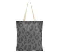 Famyily - Borse in tela con stampa leopardata grigia con manici per lavoro, borsa estetica