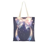 Famyily - Borse in tela neo-realismo con fiocco di pesca da donna, borse in tela riutilizzabili personalizzate
