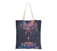 famyily Borse in tela Surrealismo Astrologia Colorata Acchiappasogni Borse della spesa di tela per la spesa per i viaggi Borsa Casual Shopping Book Bag