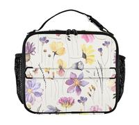 famyily Borse per il pranzo colorate in stile erbario floreale senza cuciture per uomo resistente all'acqua Lunch Box donne mantiene il cibo caldo scatole termiche per il pranzo per la scuola e i