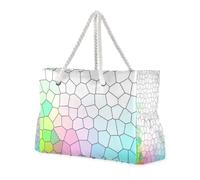 famyily Borse tote colorate irregolari con cerniera a prova di sabbia con tasche laterali, grandi borse da spiaggia, accessori da viaggio, regali da spiaggia, regali di compleanno per le donne