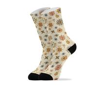 famyily Calzini da corsa in stile bohémien con fiori, confezione da 2 paia di calzini tubolari bianchi traspiranti casual (1 paio), Fiore in stile bohémi, 8