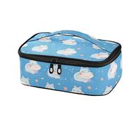 famyily Carino Cartone Animato Blu Ippopotamo Decorativo Sacchetto Del Pranzo Delle Donne Borsa Isolata Lunch Box per Gli Uomini per il College lonchera termica