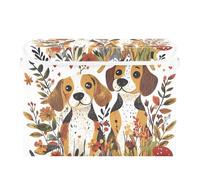 famyily Carino contenitore bianco con cani Beagle dei cartoni animati contenitori per organizzare con maniglia per la stanza artigianale