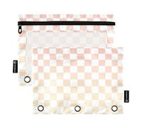 Famyily - Cartella a tassellatura giallo e pesca con cerniera trasparente per finestra colorata, custodia trasparente e occhielli, 3 per aula, forniture per ufficio, multicolore, 2