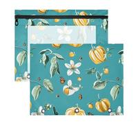 famyily Cartellina portadocumenti in plastica robusta per lettere formato A4, confezione da 2 pezzi, per studenti di classe, capo, uva spina, frutta, foglia di tè